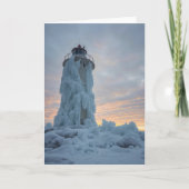 coastal lighthouse in winter カード (正面)