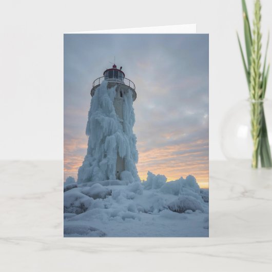 coastal lighthouse in winter カード (正面)