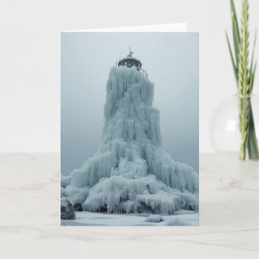 coastal lighthouse in winter カード (正面)
