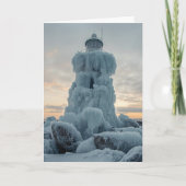 coastal lighthouse in winter カード (正面)
