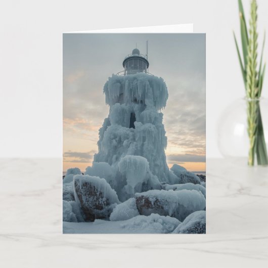 coastal lighthouse in winter カード (正面)