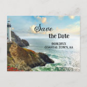 Coastal Lighthouse Nautical Save the Date 案内ポストカード (正面)