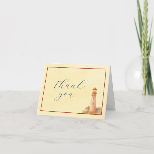 Coastal Lighthouse Thank You Card サンキューカード (正面)