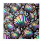 Coastal Living | Black Seashell Opal Diamond タイル (正面)