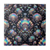 Coastal Living | Black Seashell Opal Diamond タイル (正面)