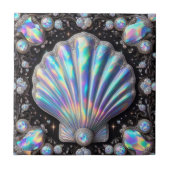 Coastal Living | Black Seashell Opal Diamond タイル (正面)