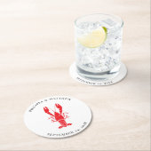Coastal Lobster Boil Beach Wedding Custom ラウンドペーパーコースター (インサイチュ)