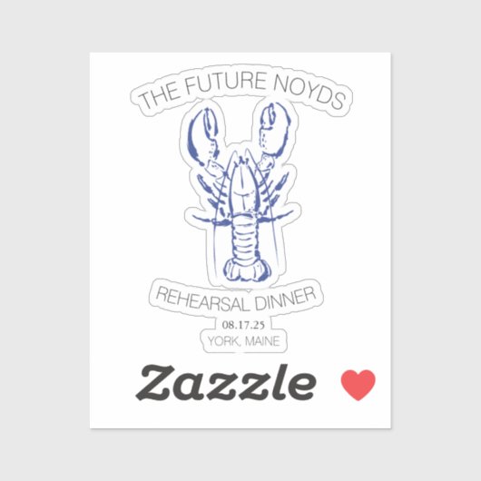 Coastal Lobster Wedding Rehearsal Dinner Sticker シール (シート)