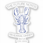 Coastal Lobster Wedding Rehearsal Dinner Sticker シール (正面)