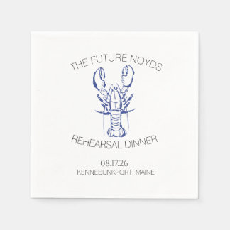 Coastal Lobster Wedding Rehearsal Dinner Sticker スタンダードカクテルナプキン