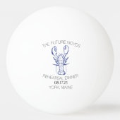 Coastal Lobster Wedding Rehearsal Dinner Sticker 卓球ボール (正面)