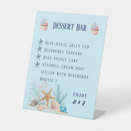 Coastal Love Dessert Bar Wedding Table 台座サイン