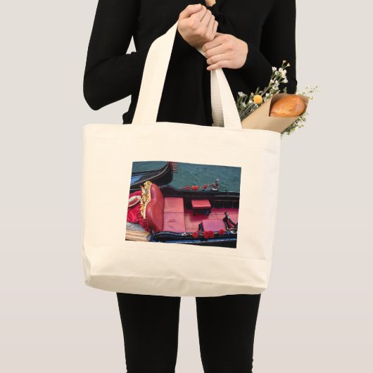 Coastal Luxury Gondola in Venice ラージトートバッグ (正面(商品))
