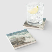 Coastal Maine Rocky Shoreline Ocean ストーンコースター (横)