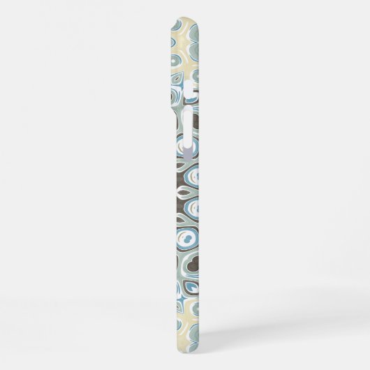 Coastal Mandala in Sand, Blue, and Driftwood Tones iPhoneケース (左側面)