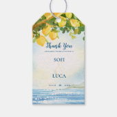 Coastal Mediterranean Lemon Grove Wedding Favor ギフトタグ (正面)