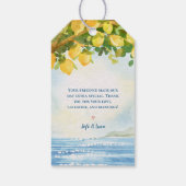 Coastal Mediterranean Lemon Grove Wedding Favor ギフトタグ (裏面)