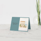 coastal mediterranean ocean wedding guest card サンキューカード (正面)