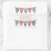 Coastal Nautical Beach Flags Bookplate スクエアシール (バッグ)