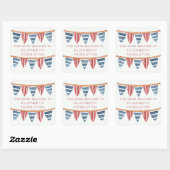 Coastal Nautical Beach Flags Bookplate スクエアシール (シート)