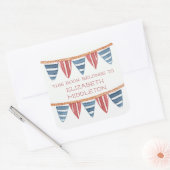 Coastal Nautical Beach Flags Bookplate スクエアシール (封筒)