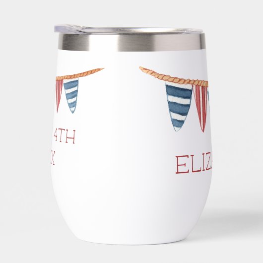 Coastal Nautical Beach Flags Personalized (右面)