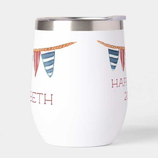 Coastal Nautical Beach Flags Personalized (左面)