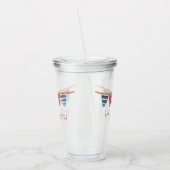 Coastal Nautical Beach Flags Personalized アクリルタンブラー (左)