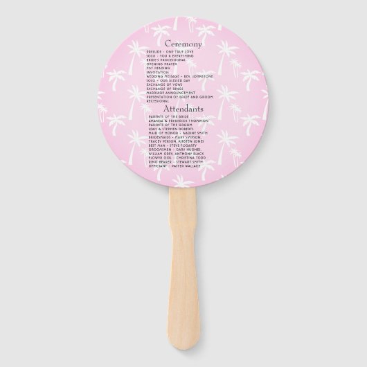 Coastal Nautical Beach Wedding Program ハンドファン (裏面)