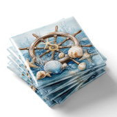 Coastal Nautical Helm Boat Blue Kitchen Magnet マグネット