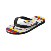  Coastal Nautical Navy BLUE RED YELLOW WHALE    キッズビーチサンダル (アングル)