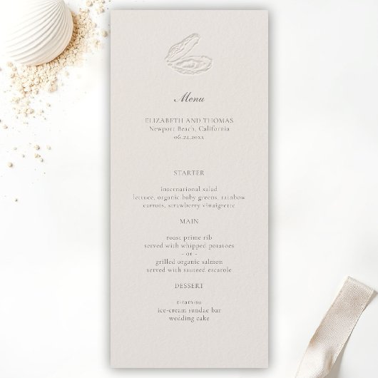 Coastal Nautical Oyster Classic Wedding Ecru メニュー