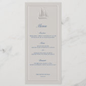 Coastal Nautical Sailboat Elegant Formal Wedding メニュー (正面)