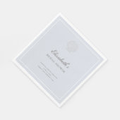 Coastal Nautical Shell Blue Elegant Bridal Shower スタンダードランチョンナプキン (角)