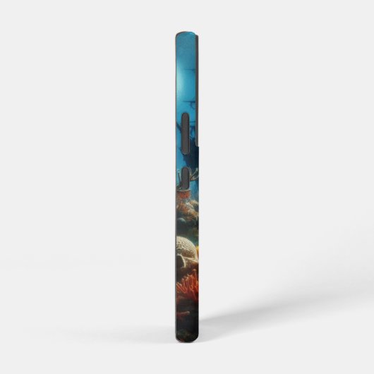 Coastal/nautical tiger shark & coral reef samsung galaxyケース (右側面)