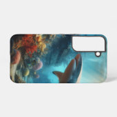 Coastal/nautical tiger shark & coral reef samsung galaxyケース (裏面横)