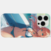 Coastal/Nautical/tropical anime surfer girl Case-Mate iPhoneケース (裏面 (横))