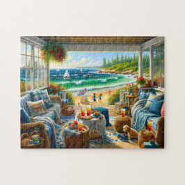 Coastal New England Summer Porch Seascape ジグソーパズル