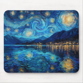Coastal Night Sky Van Gogh Inspired マウスパッド
