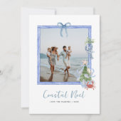 Coastal Noel | エレガントな海岸のクリスマス写真 シーズンカード (正面)