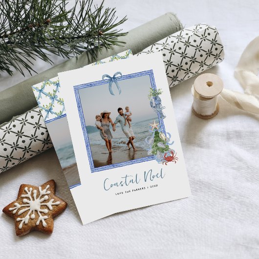 Coastal Noel | エレガントな海岸のクリスマス写真 シーズンカード