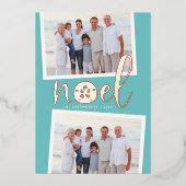 Coastal Noel | 2 Photo Christmas 箔シーズンカード (正面)