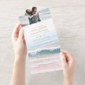 Coastal Ocean Beach All in One Wedding Invite オールインワン招待状 (切り取り部)