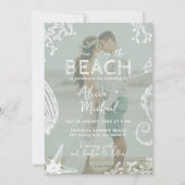 Coastal ocean beach destination wedding all in one 招待状 (正面)