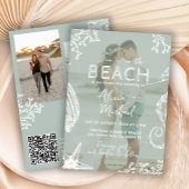 Coastal ocean beach destination wedding all in one 招待状