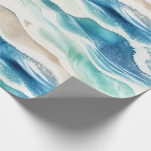 Coastal Ocean Waves Watercolor Wrapping Paper ラッピングペーパー (角)