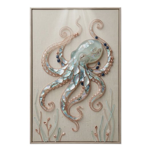 Coastal Octopus Wall Art ポスター (正面)