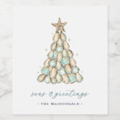 Coastal Oyster Christmas Tree ワインラベル (シングルラベル)