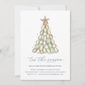 Coastal Oyster Shell Christmas Party 招待状 (正面)