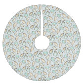 Coastal Oyster Shell Pattern ブラッシュドポリエステルツリースカート (正面)